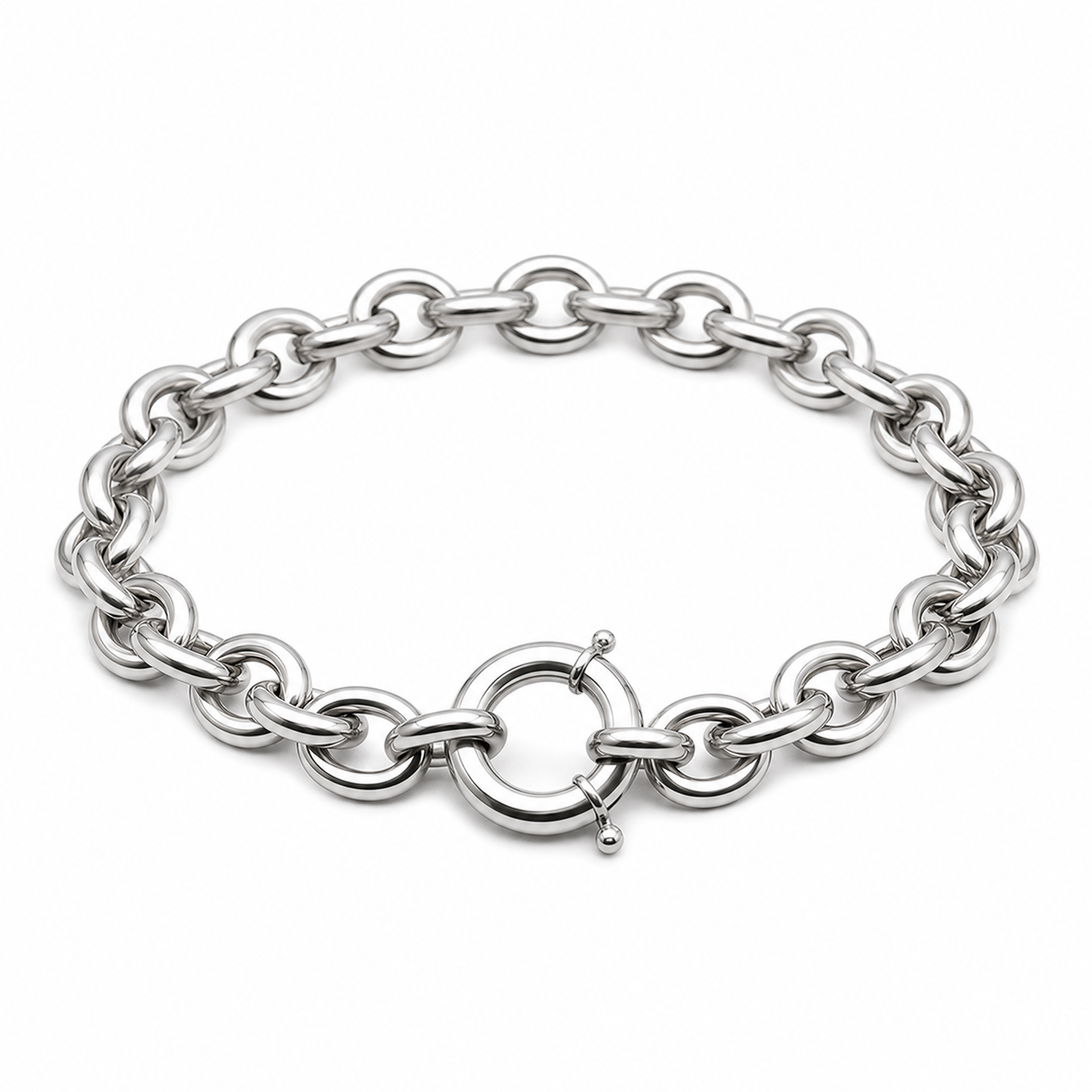 Rolo Chain Silver Dog Collar