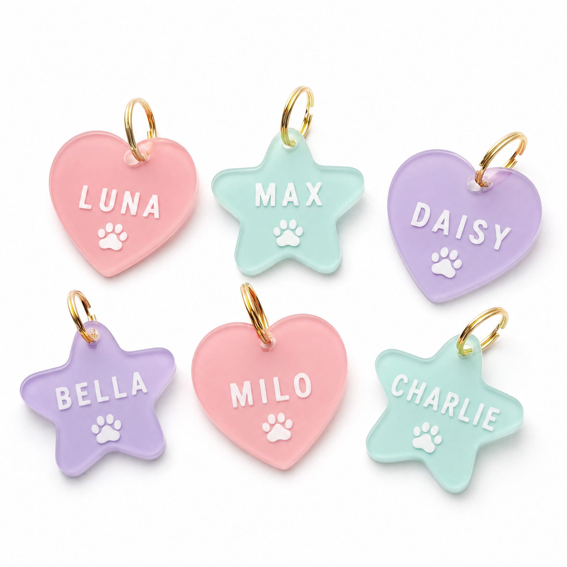 Pastel Acrylic Pet ID Tag