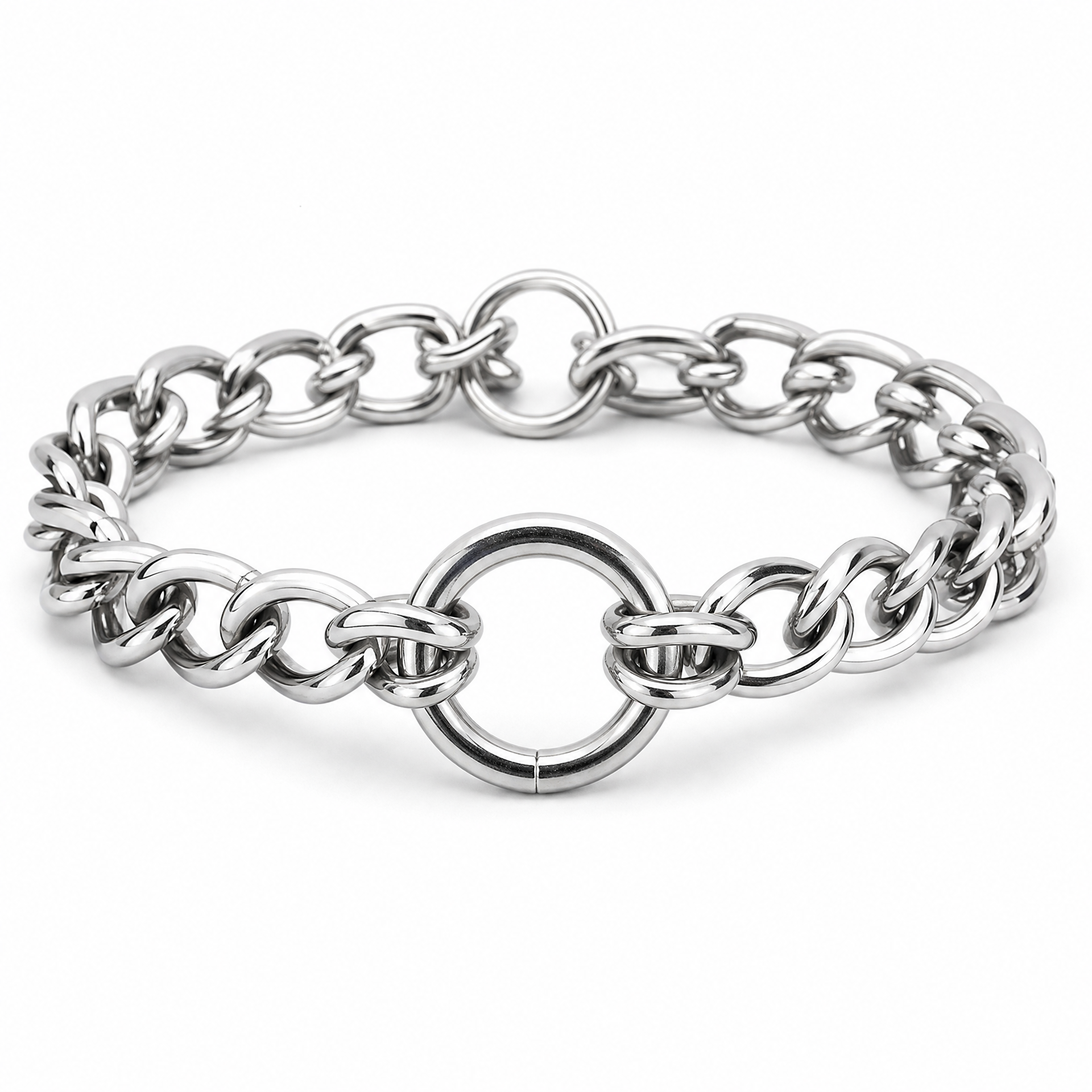 Double Row Chain Dog Collar