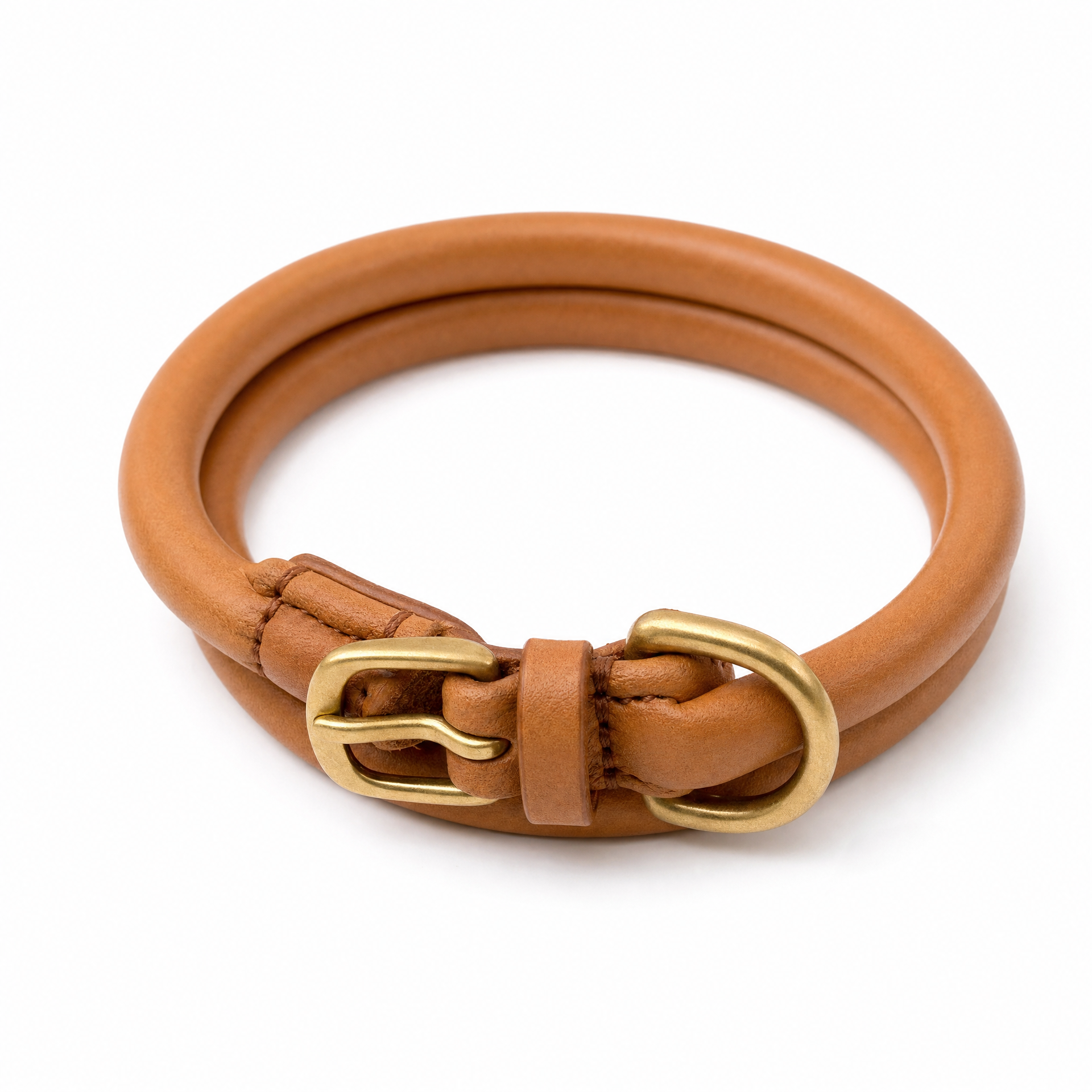 Rolled Leather Dog Collar