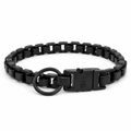 Box Chain Matte Black Dog Collar