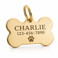 Brass Bone Pet ID Tag
