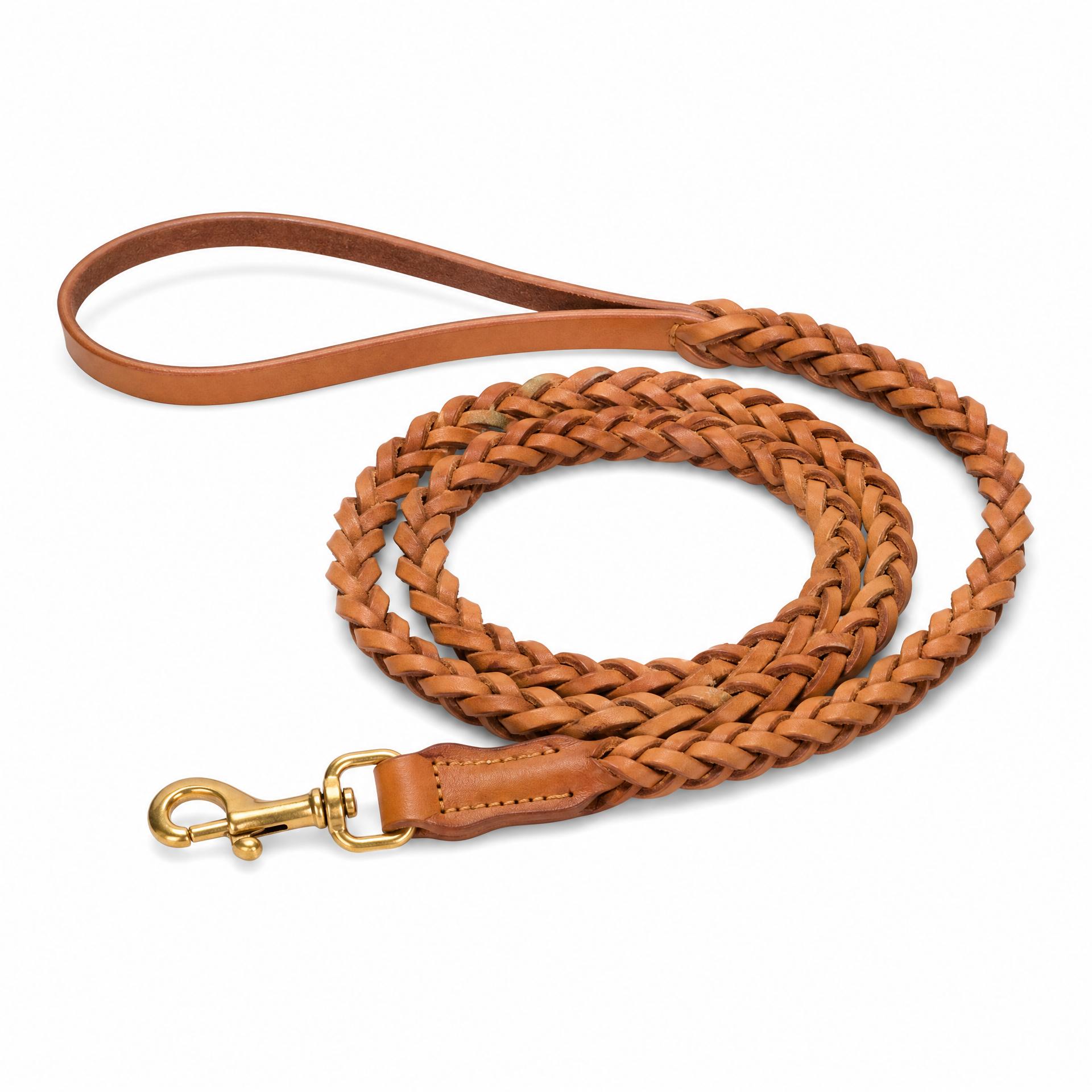Braided Leather Dog Leash
