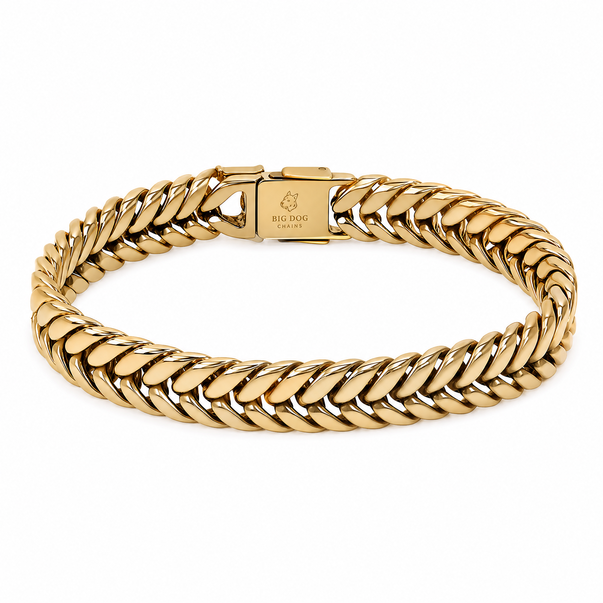 Wheat Chain Gold Dog Collar